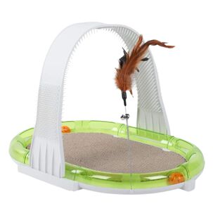 Juguete Rascador Interactivo Para Gato Pluma Pelota 4 En 1