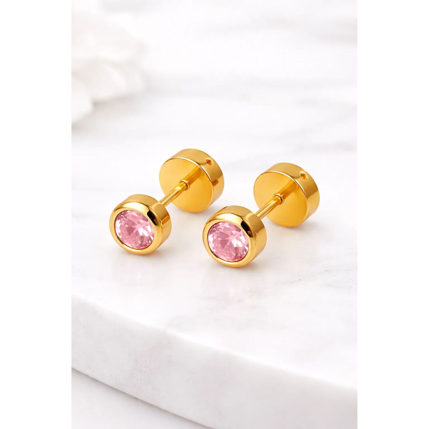 Aros Abridores Punto De Luz 4mm Oro 18k Circ&oacute;n Beb&eacute; Ni&ntilde;a image number 5.0