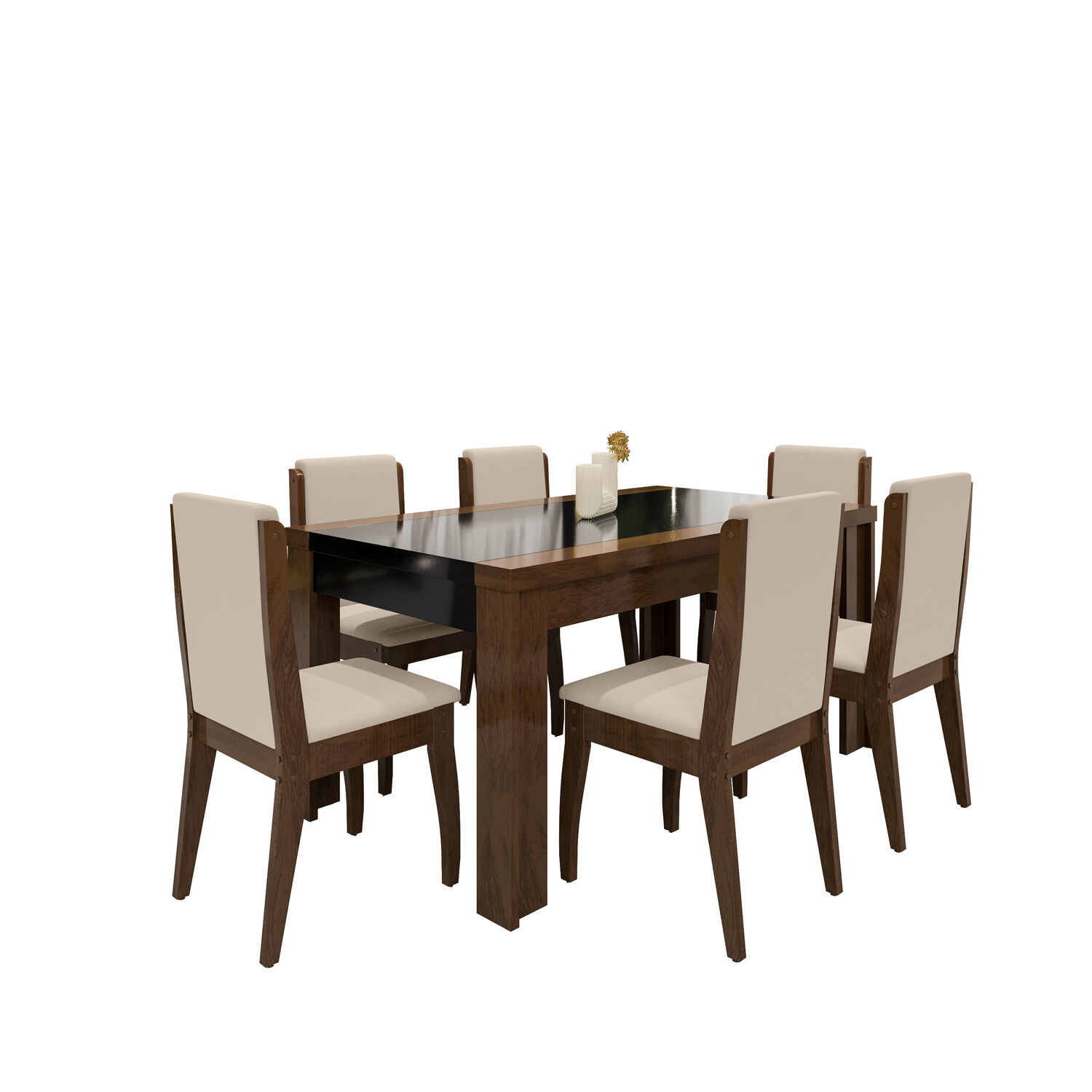 Juego De Comedor Decocasa Lorenzi Casta&ntilde;o 6 Personas image number 0.0