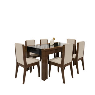 Juego De Comedor Decocasa Lorenzi Castaño 6 Personas