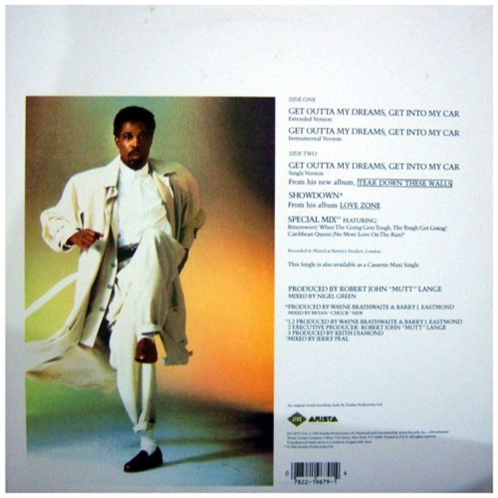 Billy Ocean - Get Outta My Dreams, Get Into My Car | 12" Maxi Single Vinilo Usado image number 4.0