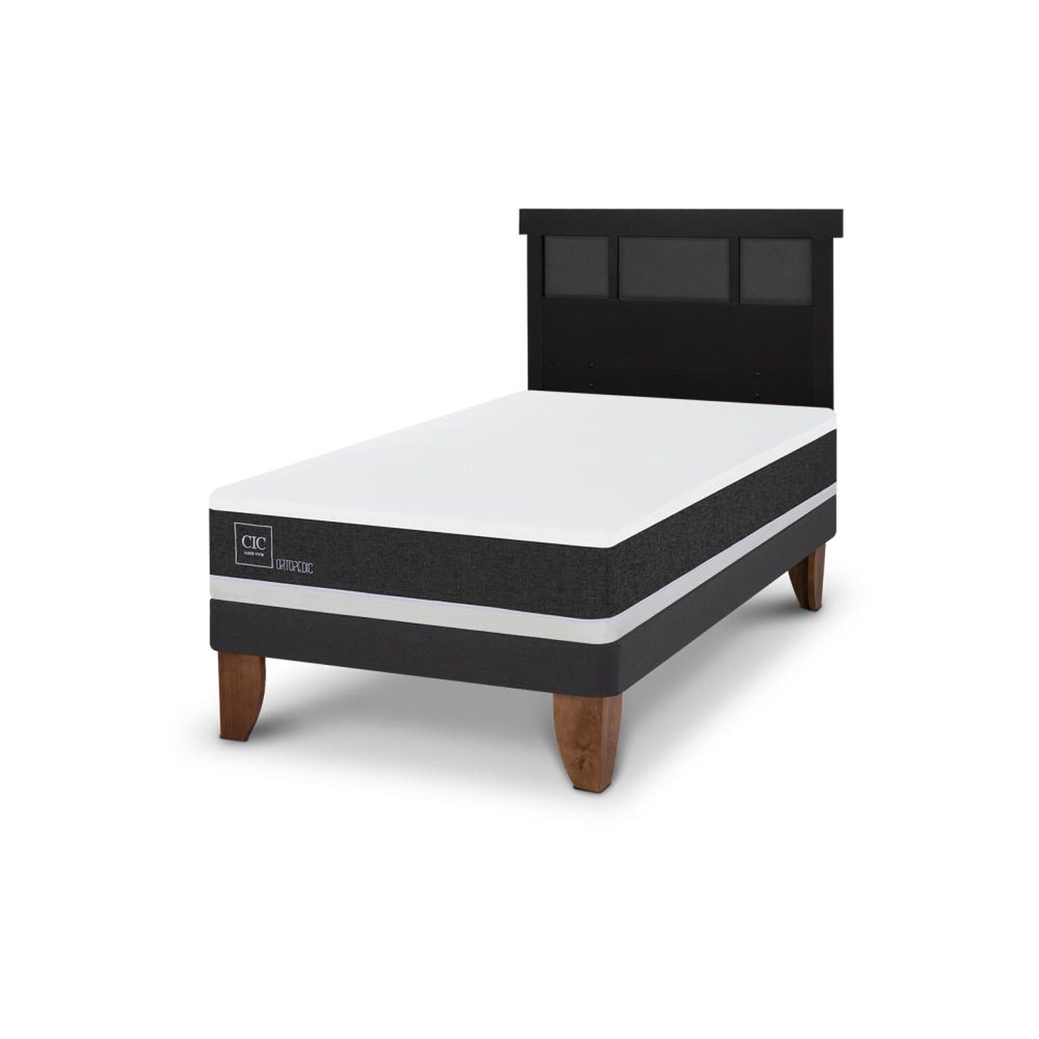 Cama Europea Cic Ortopedic / 1.5 Plazas / Base Normal + Respaldo image number 4.0
