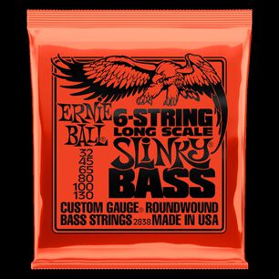 Set De 6 Cuerdas Para Bajo Escala Larga Ernie Ball Slinky Nickel 32 - 130