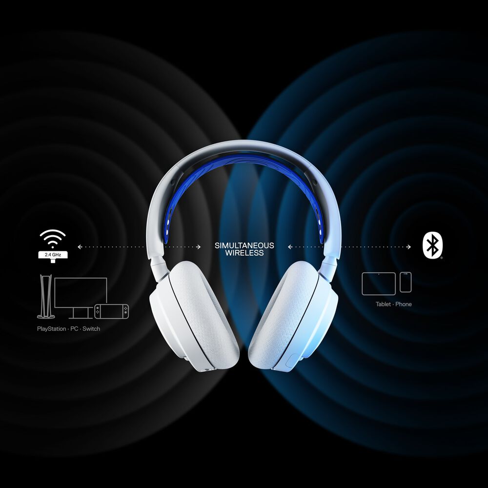 Aud&iacute;fonos Gamer Steelseries Nova 7 Ps Inal&aacute;mbrico Blancos image number 2.0