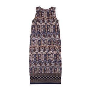 Vestido Largo Estampado Sin Mangas Y Con Aplicación En Escote Mujer Geeps