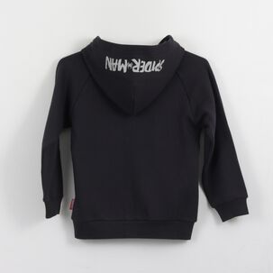 Poler&oacute;n Con Cierre Ni&ntilde;o Spiderman Negro Marvel