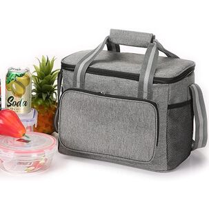 Lonchera Térmica Portátil Aislada Gran Capacidad Gris