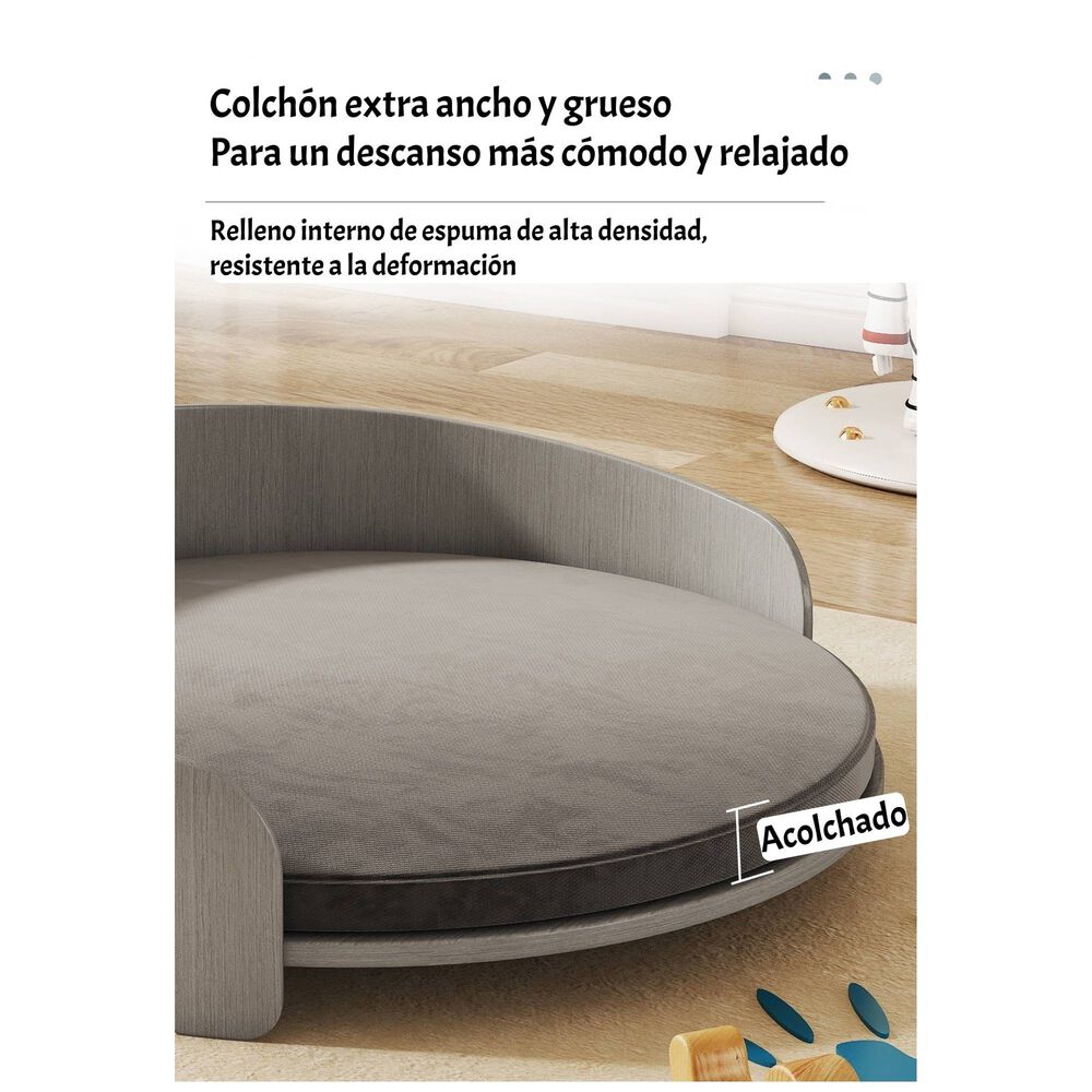 Cama Para Mascotas Madera Colch&oacute;n 53x53cm Aveo By Lubabycas image number 4.0