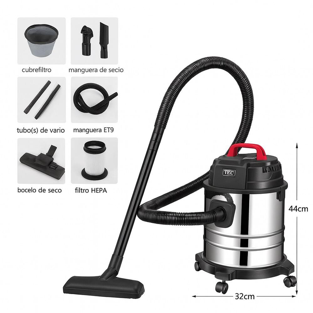 Aspiradora Industrial 20l 1500w Multifuncion Incluye Cubre Filtro Protector image number 2.0