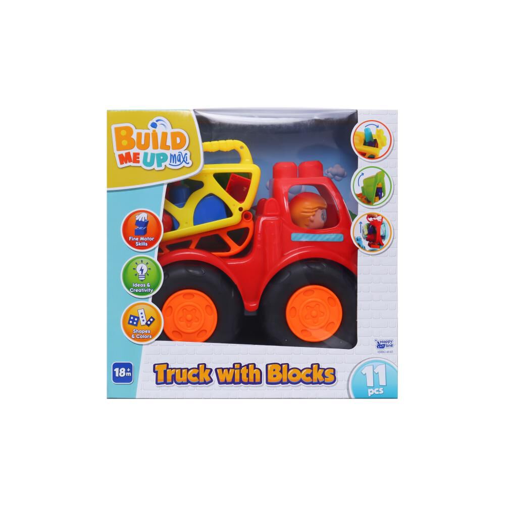 Bloques Maxi, 11 Pizas, Camion Grande Happy Line image number 0.0