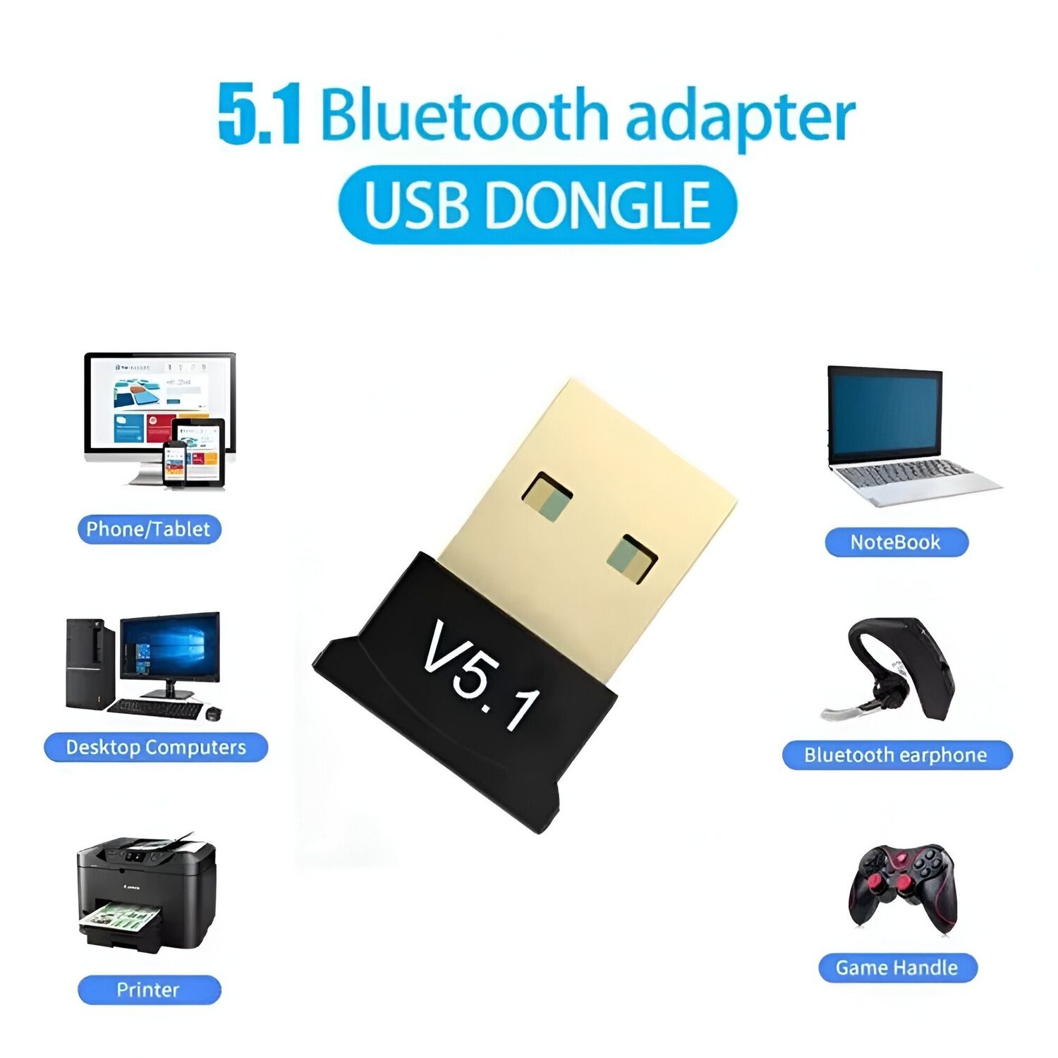 Receptor Bluetooth 5.1 Usb 2.0 High Speed 24 Mbps image number 5.0