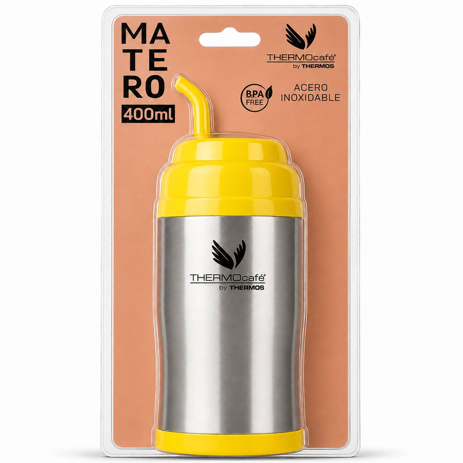 Vaso T&eacute;rmico Mug Matero Inoxidable Thermos Amarillo 400ml image number 0.0