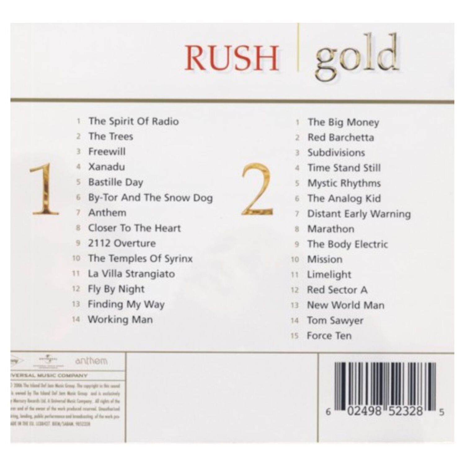 Rush - Gold (2cd) | Cd image number 1.0