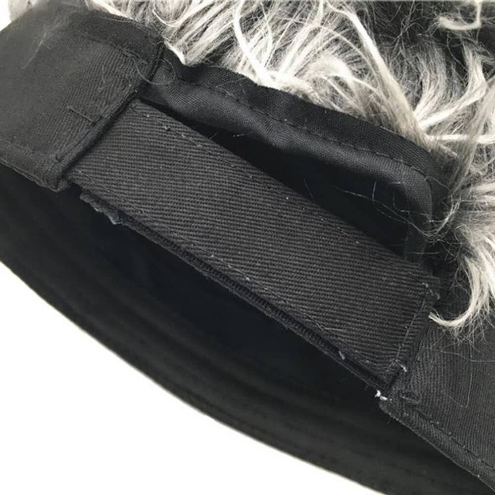 Gorra Con Peluca De Pelo Falso Gris Tem&aacute;tico image number 2.0