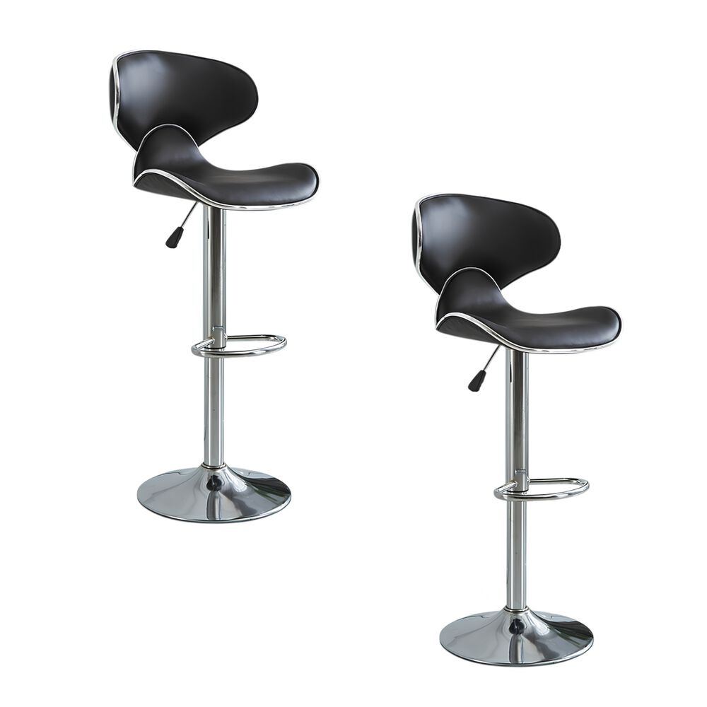 Pack 2 Sillas Piso Bar Premium Negras Altura Regulable Yc229 image number 0.0