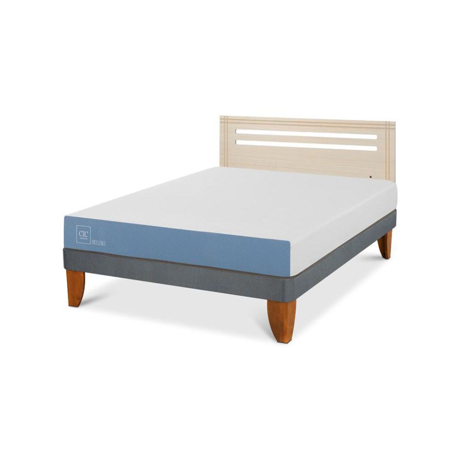 Cama Europea Cic Excellence / 2 Plazas / Base Normal + Respaldo image number 3.0