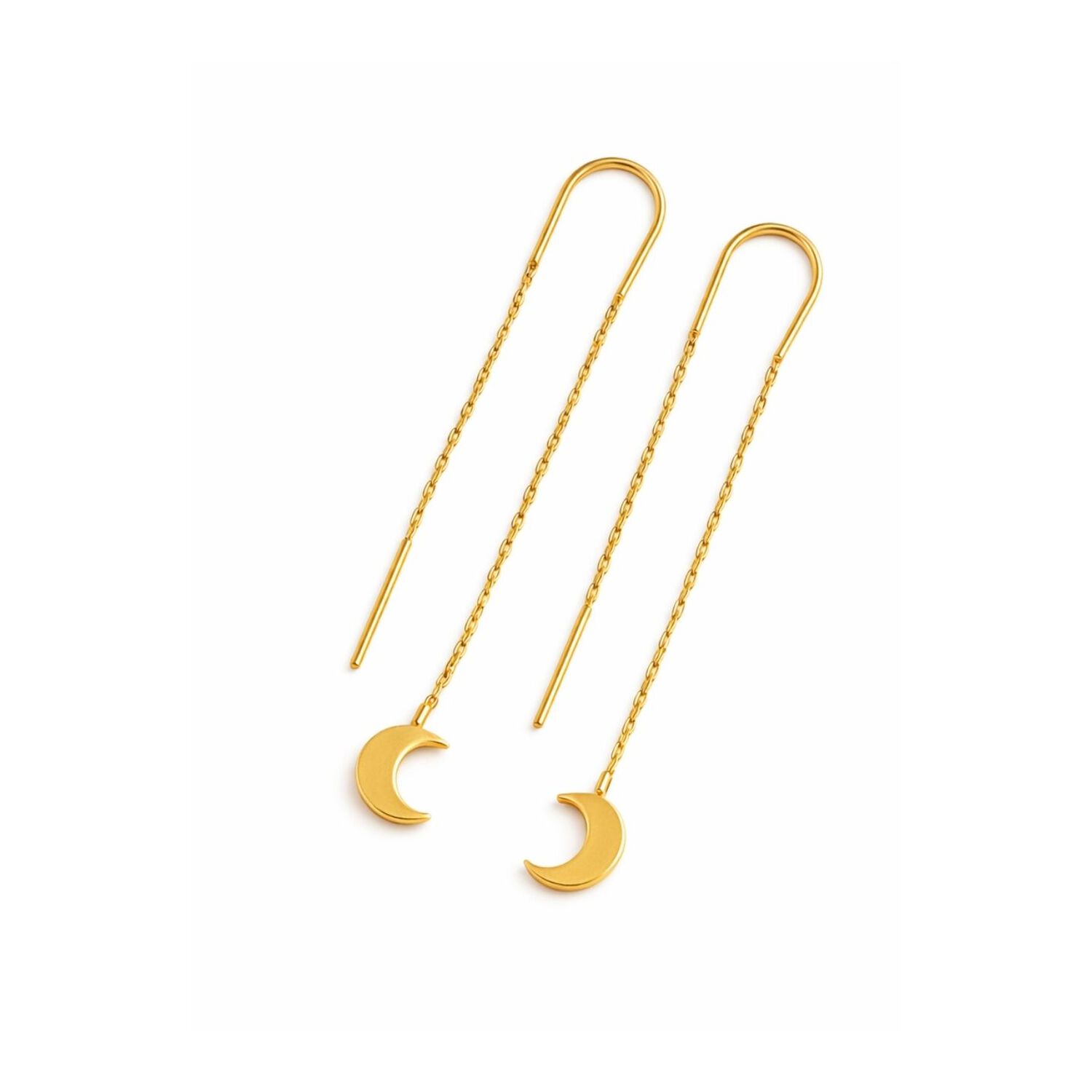 Aros Cadenas Oro 18k 3cm Colgantes 1.5gr Regalo Mujer image number 2.0