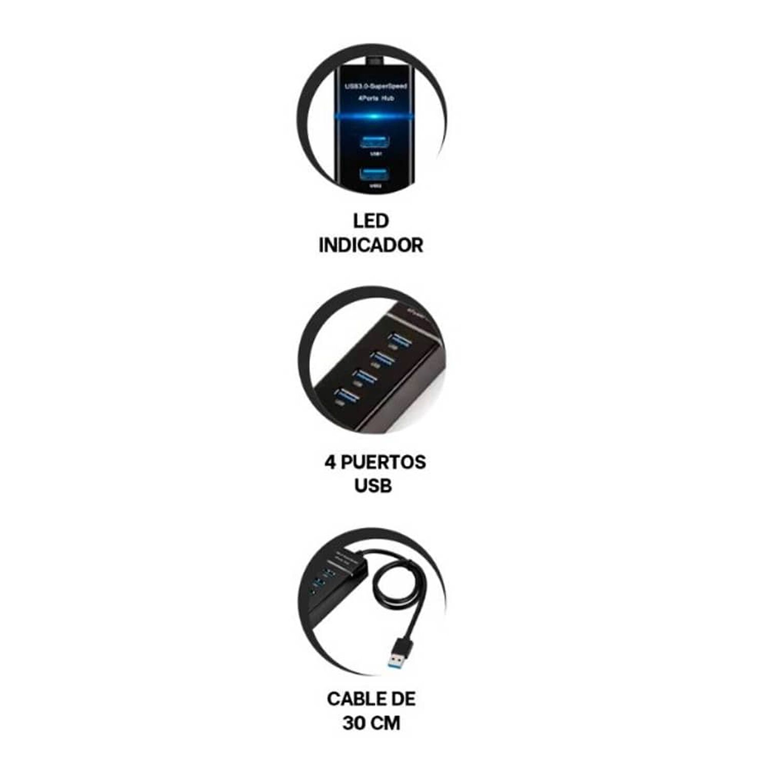 Hub Multiplicador De Puertos Usb Lbn 3.0 Lbhb3.0 image number 1.0