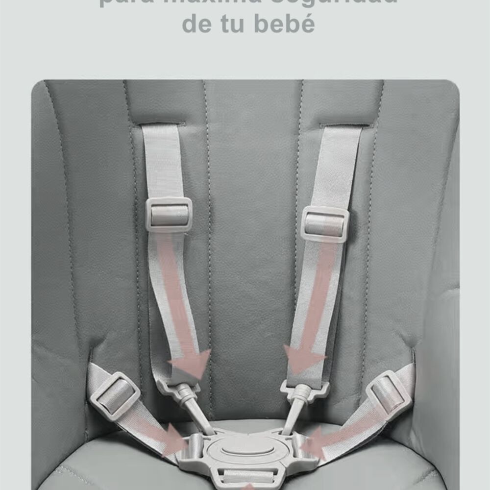 Silla De Comer Lubabycas Plegable Con Ruedas Gris image number 4.0