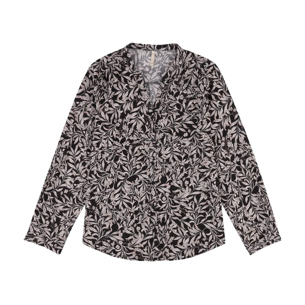 Blusa Full Print Manga Larga Roll Up Cuello V Mujer Geeps image number 0.0