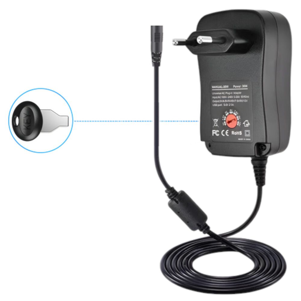 Transformador Universal De 12v / 1a / 12w Con 8 Conectores image number 1.0