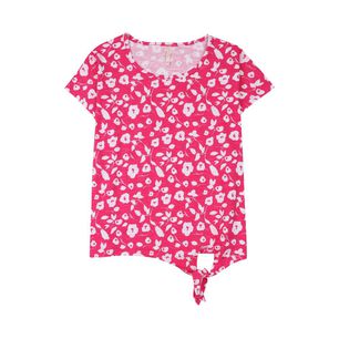 Polera Print Con Amarras En Pretina Manga Corta Cuello Redondo Mujer Geeps