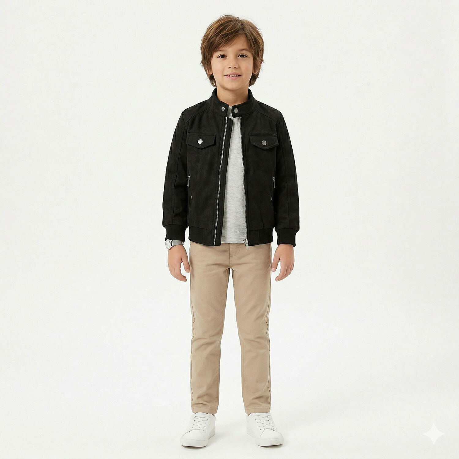 Chaquetas Lisboa Ni&ntilde;o Ecocuero Con Cierres Met&aacute;licos image number 1.0