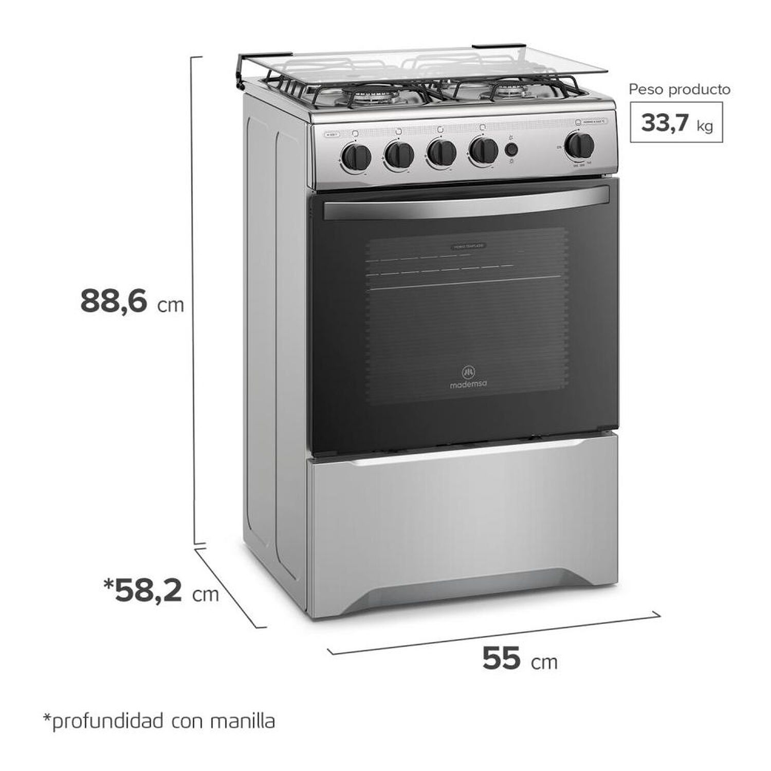 Cocina A Gas Mademsa M 520 T / 4 Quemadores image number 2.0