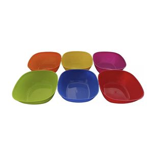 6 Bowls Pocillos Cereales Postres Pl&aacute;stico Reutilizable 12cm