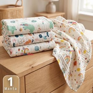 Manta Muselina 70x 70 Cm Beb&eacute; Ni&ntilde;o Multiuso 100% Algod&oacute;n Colores Surtidos