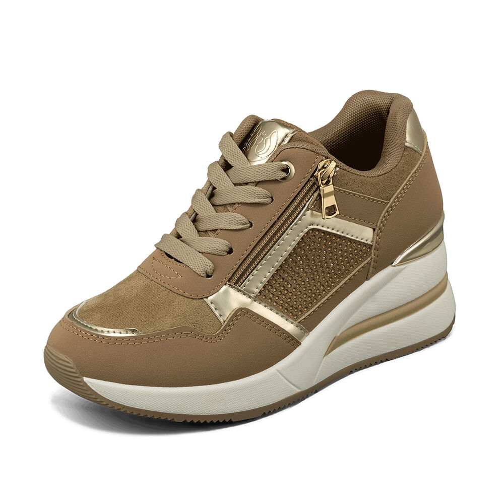 Zapatilla Deportiva Taco Cuña Malla Mujer Weide Jll61 image number 3.0