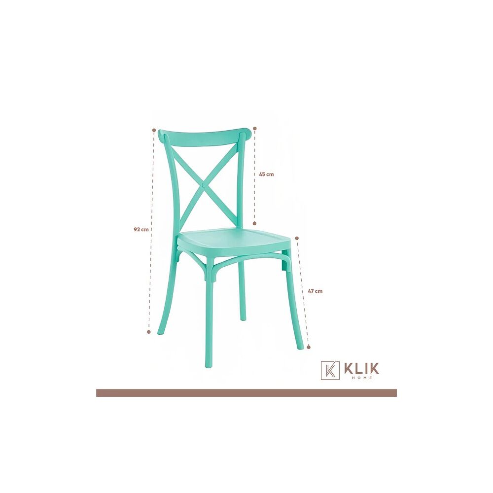 Comedor Rectangular Blanca 120x80cms + 6 Silla Crossback Danubio Menta image number 4.0