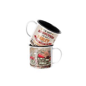 Taza Enlozada Lechera Harley Davidson Vintage
