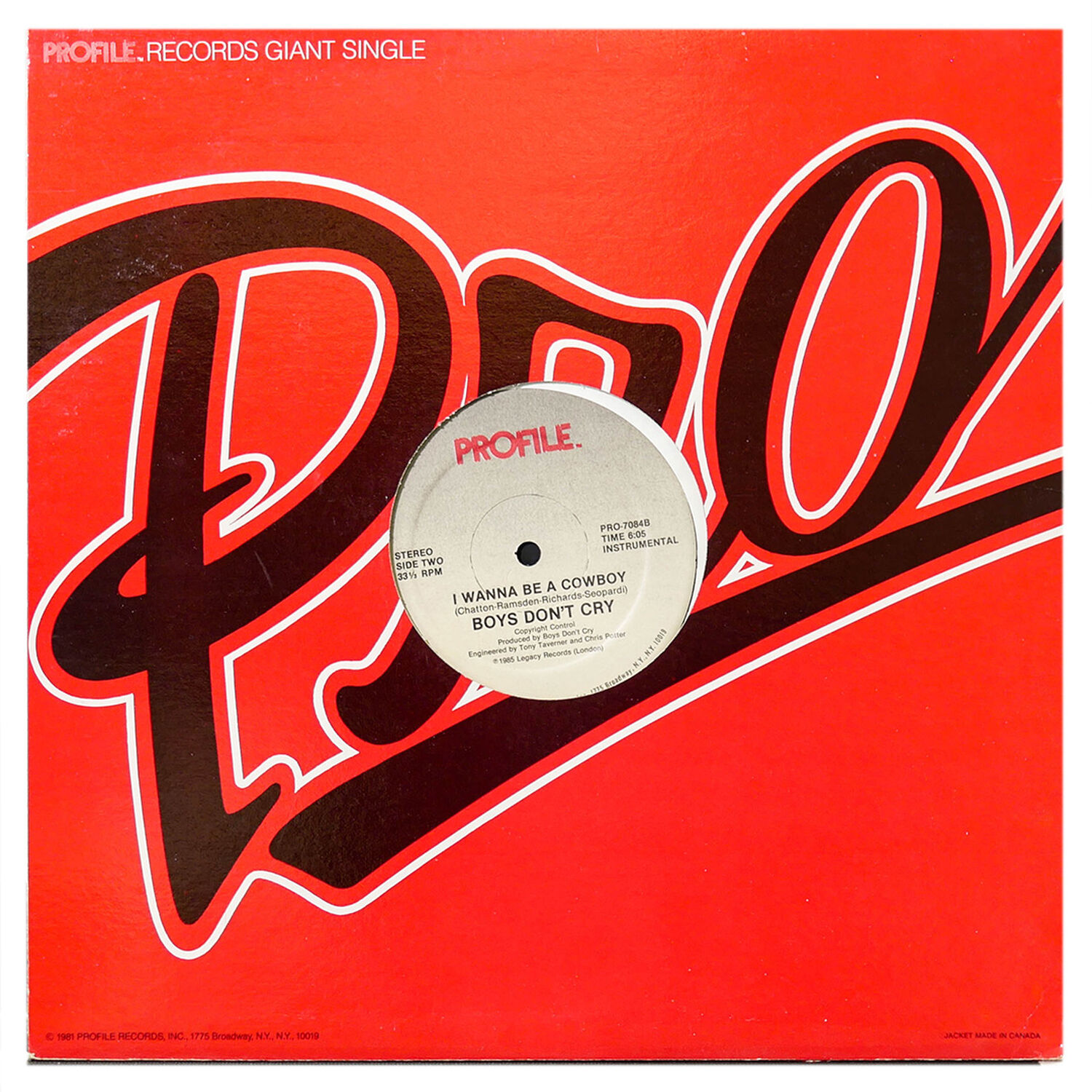 Boys Don't Cry - I Wanna Be A Cowboy | 12" Maxi Single Usado image number 1.0