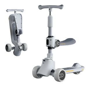 Scooter 3 Ruedas 2 En 1 &Uacute;ltra Resistente Lubabycas Gris