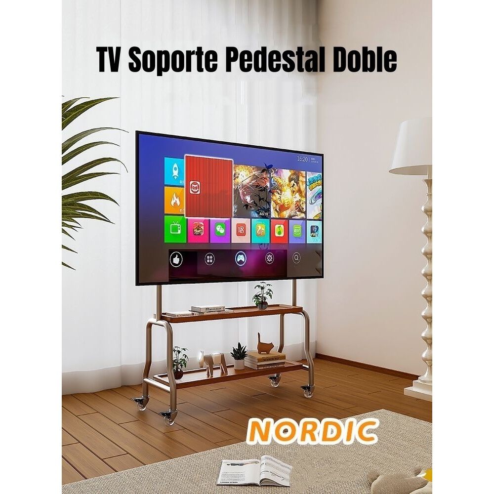 Soporte Tv Rack Pedestal 40&rdquo;-75&rdquo; Ruedas Doble Almacenamiento image number 3.0