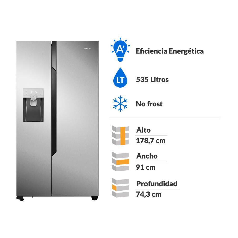 Refrigerador Side By Side Hisense RC-70WS / No Frost / 535 Litros / A+ image number 1.0