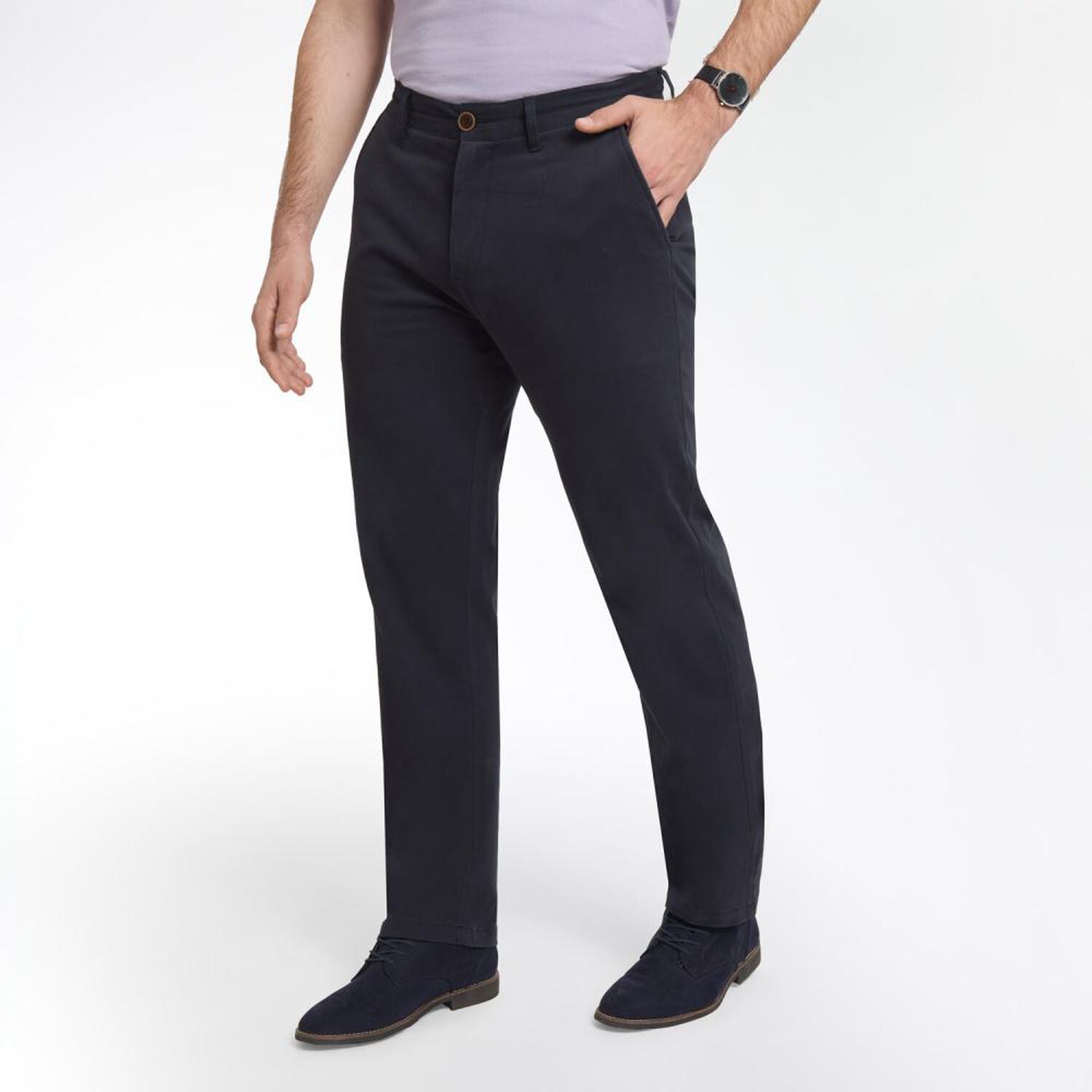 Pantal&oacute;n Liso Tiro Medio Regular Hombre Peroe image number 2.0