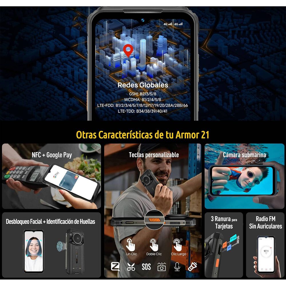 Ulefone Power Armor 21 - Smartphone Resistente Con Sonido Hifi Y Halo Infinito image number 7.0