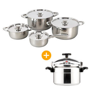 Bater&iacute;a De Cocina Wens / 8 Piezas + Olla A Presi&oacute;n Wens / 8 Litros