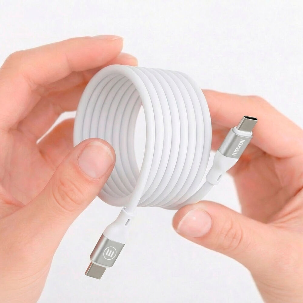 Cable Magn&eacute;tico 60w Usb C A Usb C Maxell 1.2 Metros Carga R&aacute;pida Blanco image number 2.0