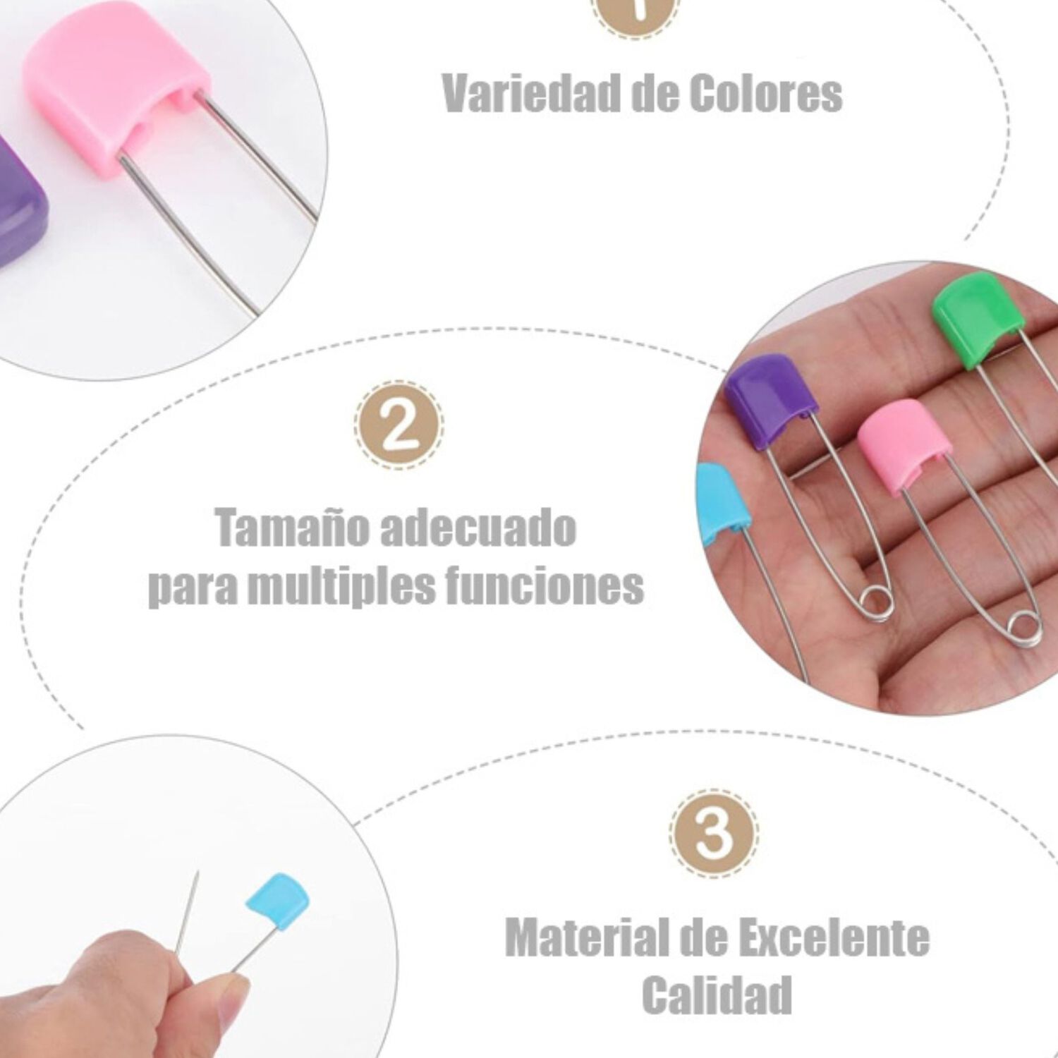 Pin Imperdible Alfiler De Gancho Para Ropa Bebe Pa&ntilde;al image number 3.0