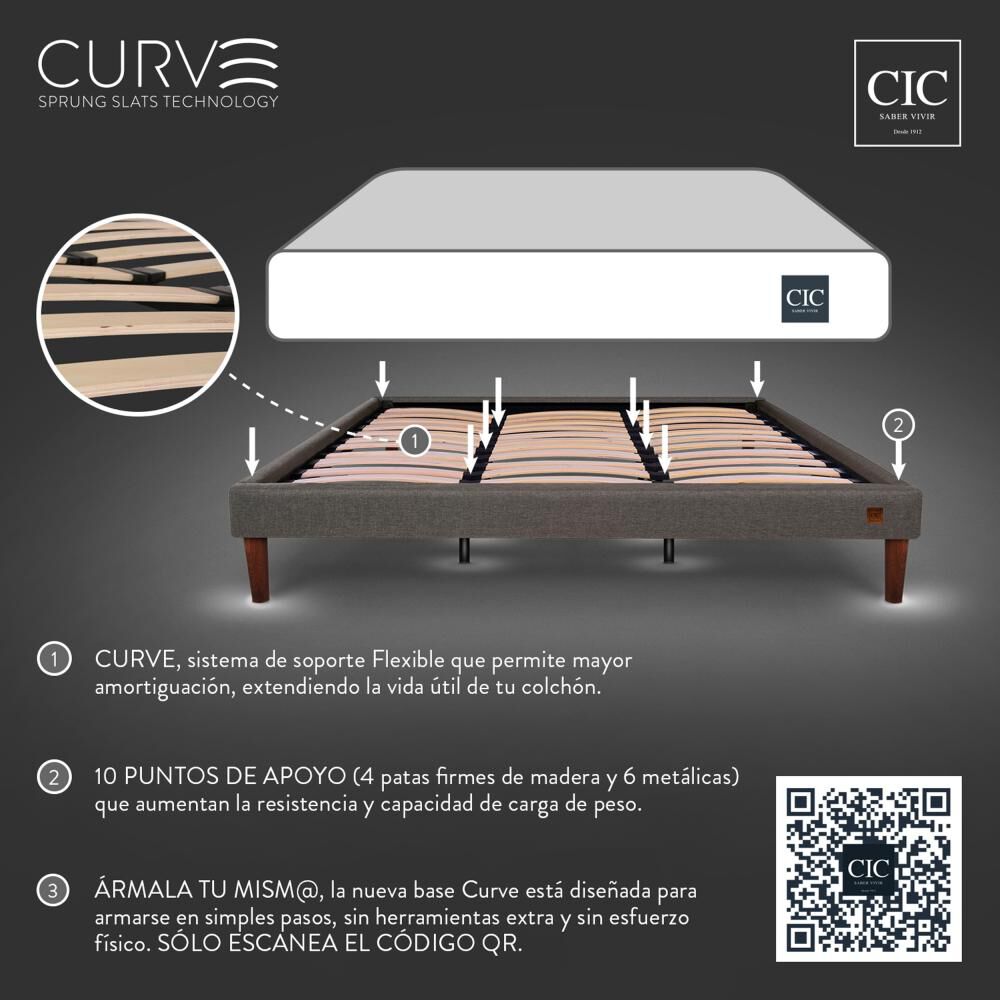 Cama Europea Cic New Ortopedic / King / Base Normal + Plumón image number 2.0
