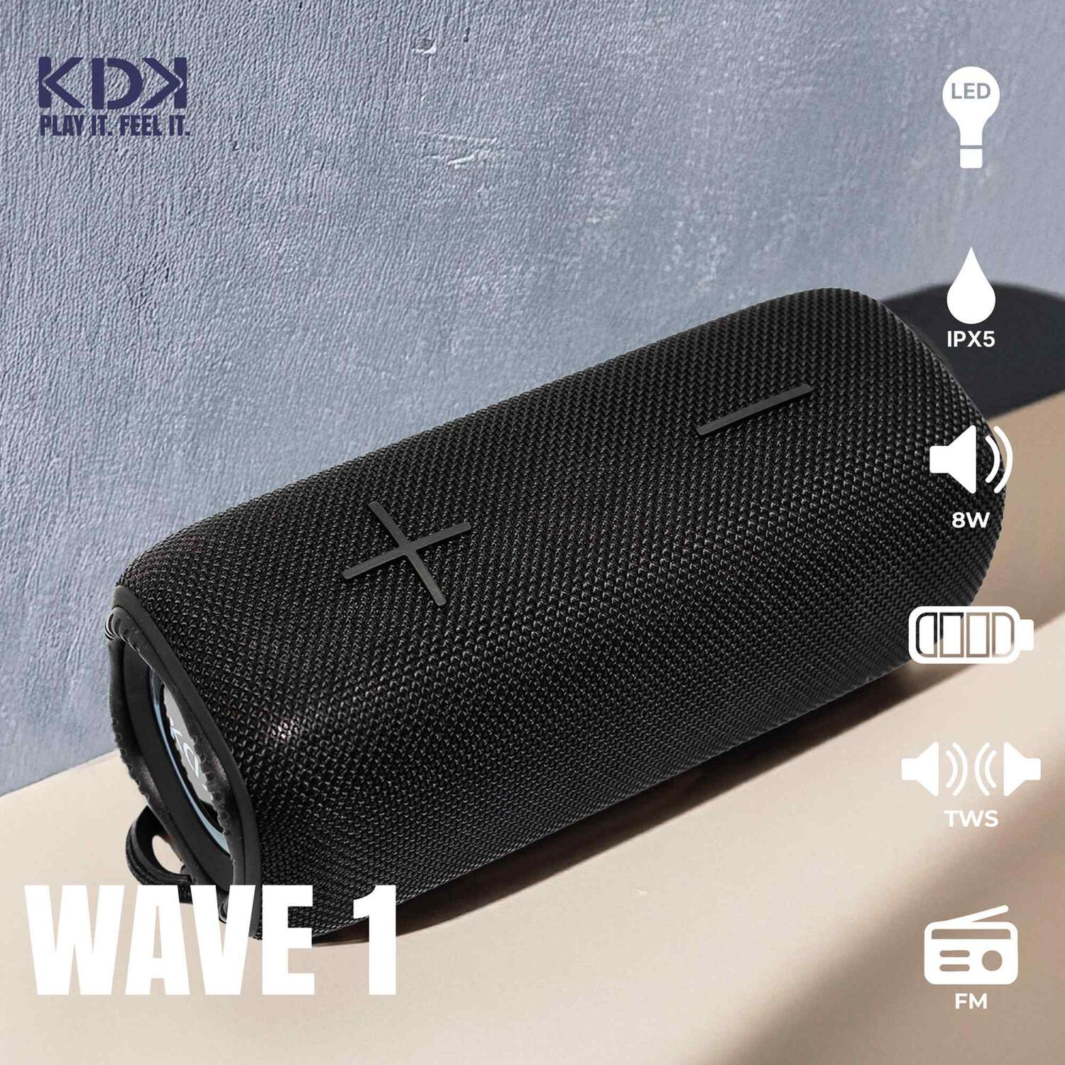 Parlante Mini Bluetooth Kdk Wave 10w Negro image number 2.0