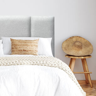 Respaldo De Cama Block Lino Gris Plata King