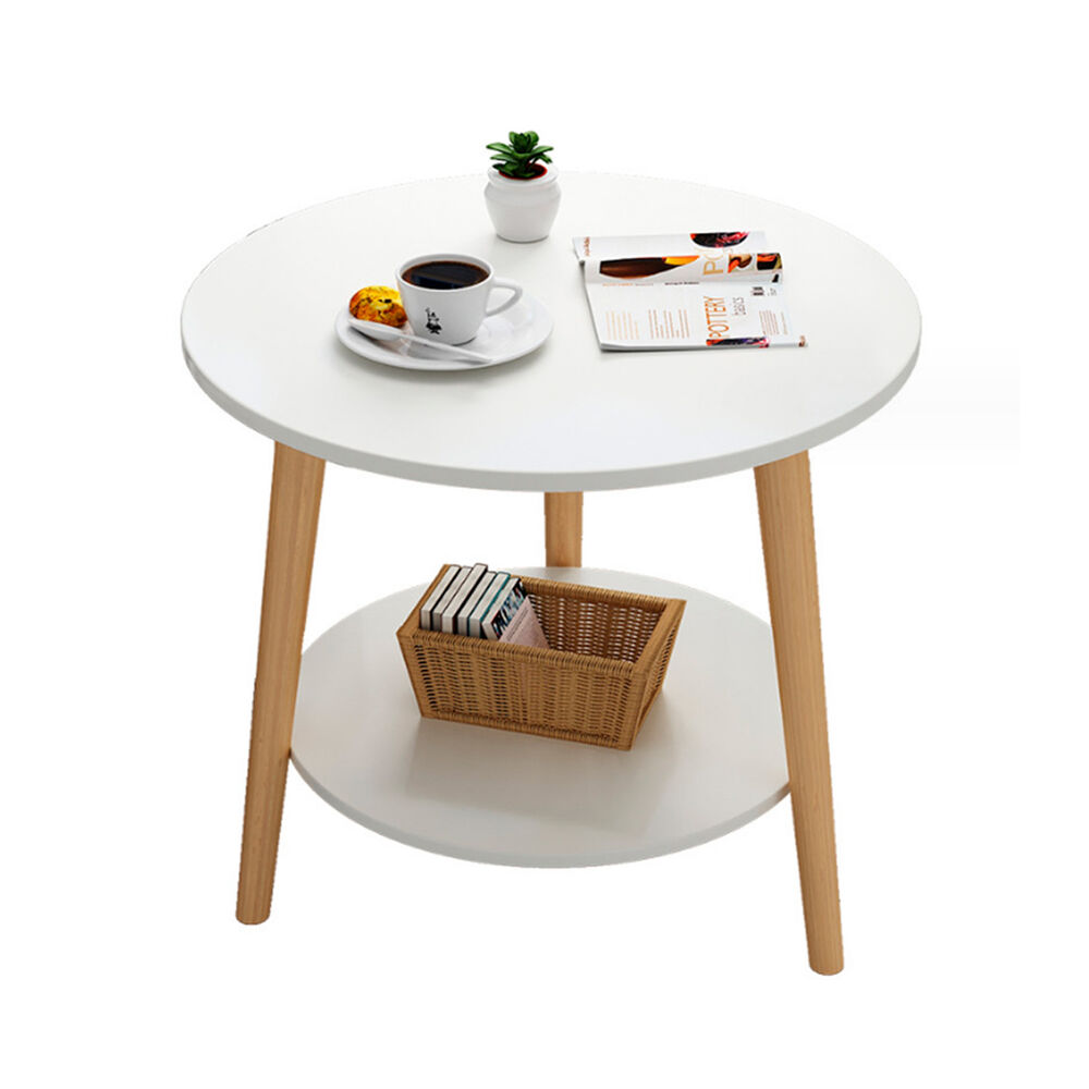 Mesa De Centro Blanca Con Doble Nivel Organizaci&oacute;n Y Estilo Para Tu Hogar image number 0.0