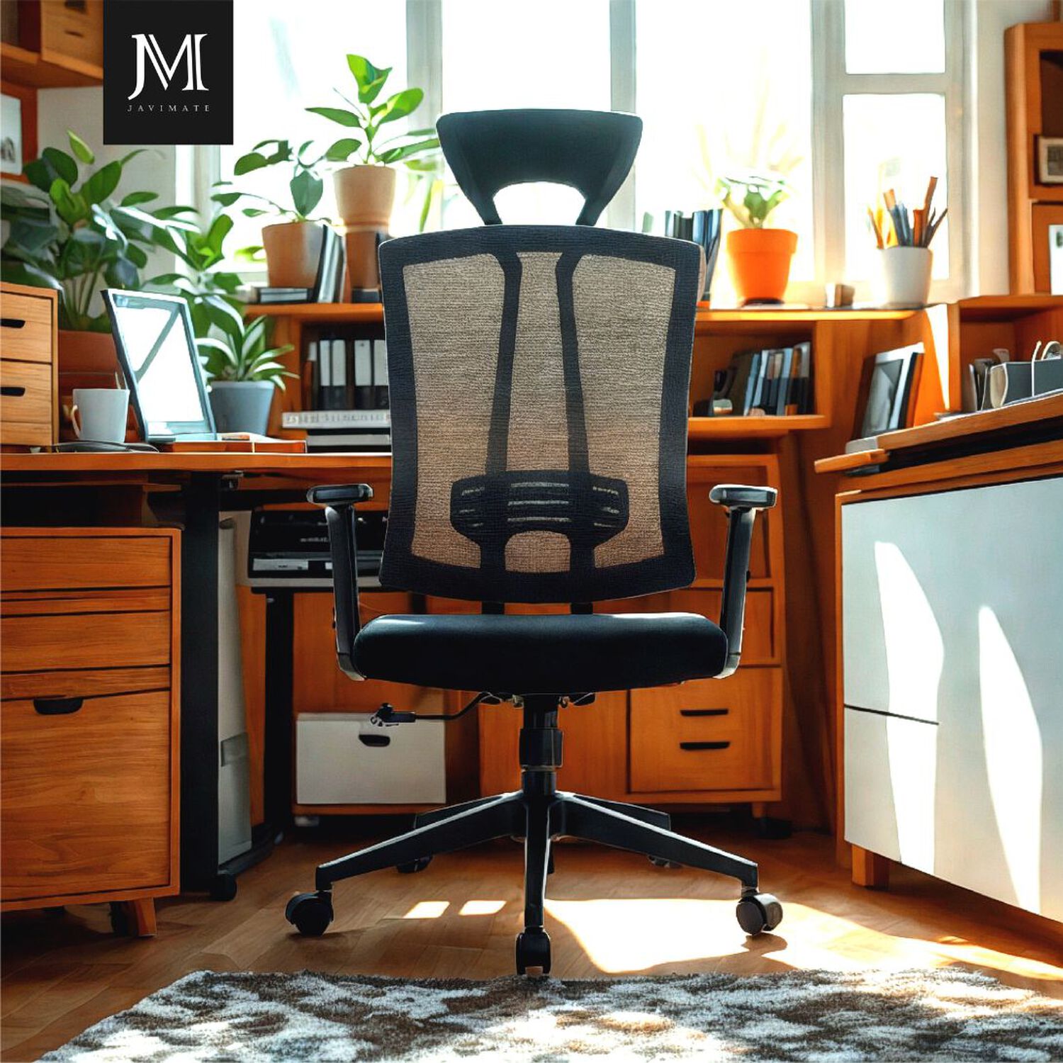 Silla De Oficina Ergonomica Pro Apoyacabeza Javimate Color Negro image number 1.0