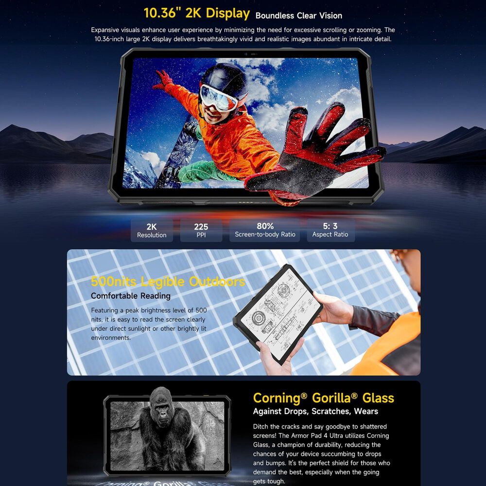 Ulefone Armor Pad 4 Ultra - Tablet Rugged 10.36" 5g, 8gb Ram, 256gb - Resistencia Extrema image number 5.0