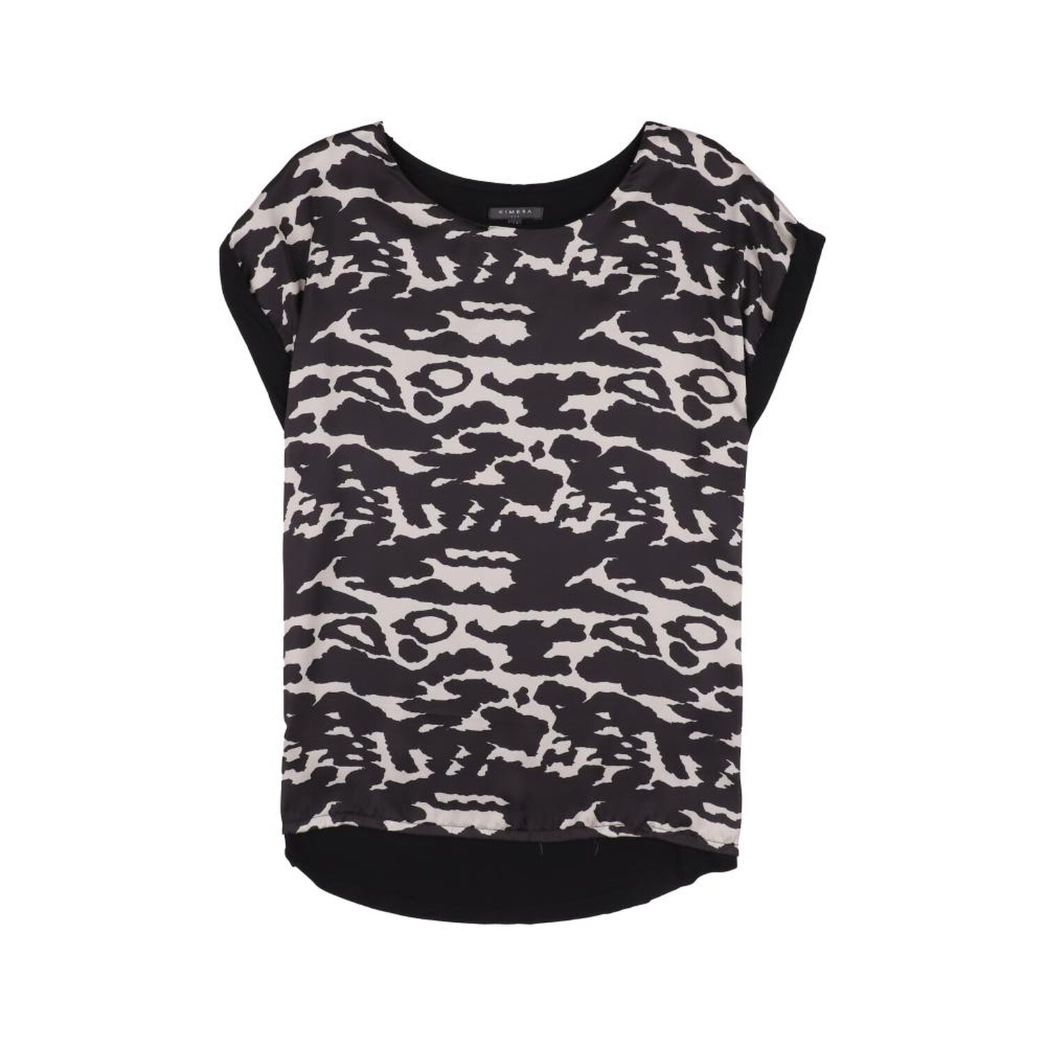 Polera Estampado Frontal Manga Corta Cuello V Mujer Kimera image number 0.0