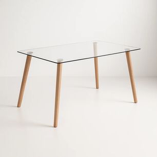 Mesa De Comedor Vidrio Rectangular N&oacute;rdica 140x90 Cm